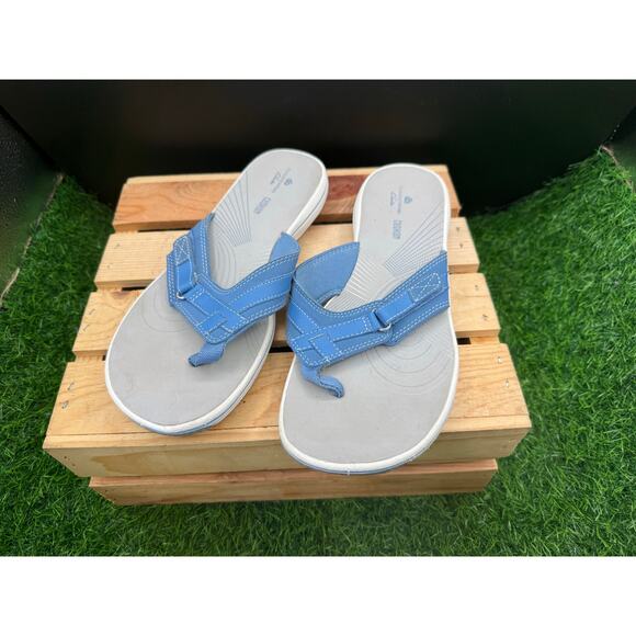 Cloudsteppers by Clarks- Blue/Grey Sandals- Size 9W - Picture 6 of 10